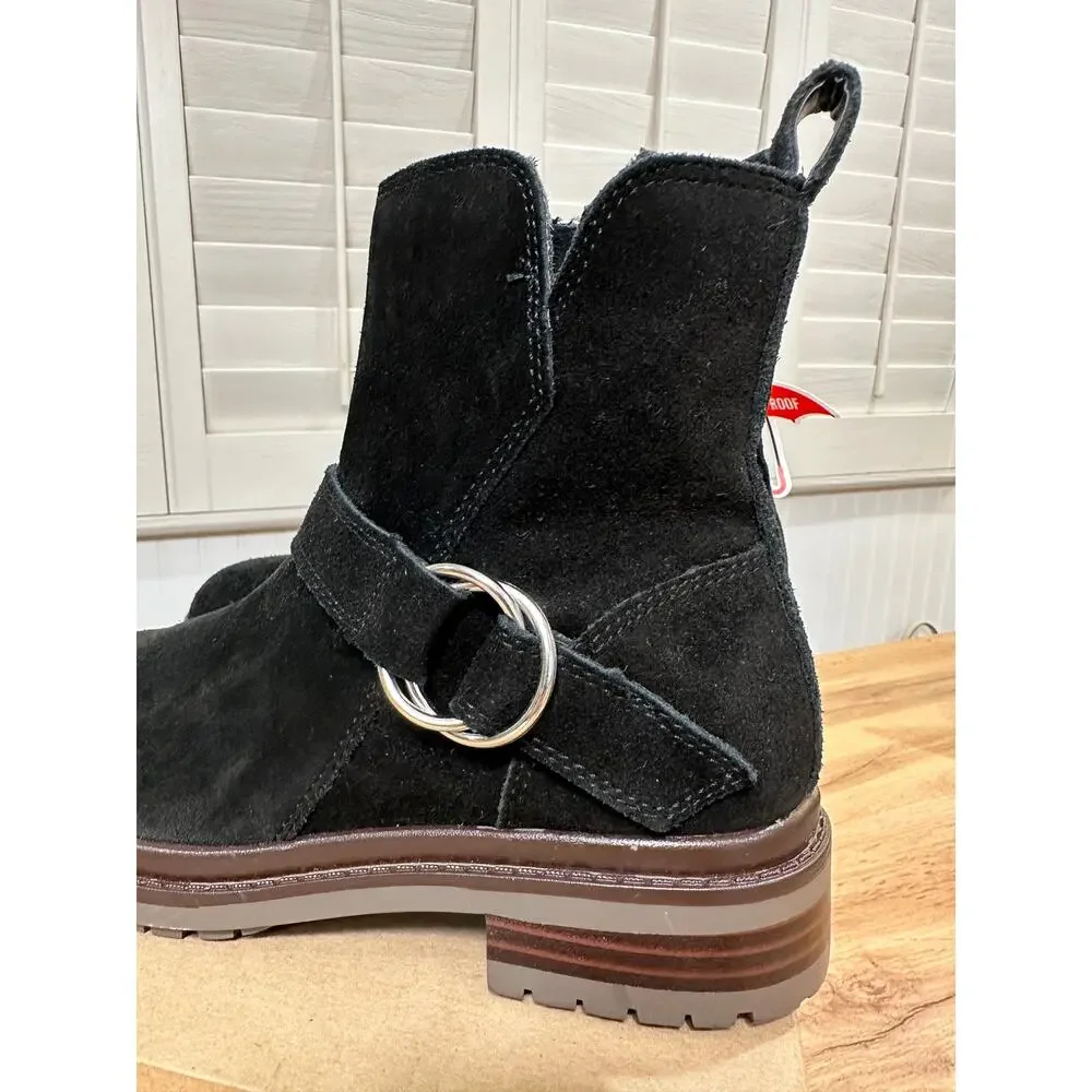 Blondo Rorie Ankle Booties Black Suede Lug Sole Size 6.5 NWT Waterproof